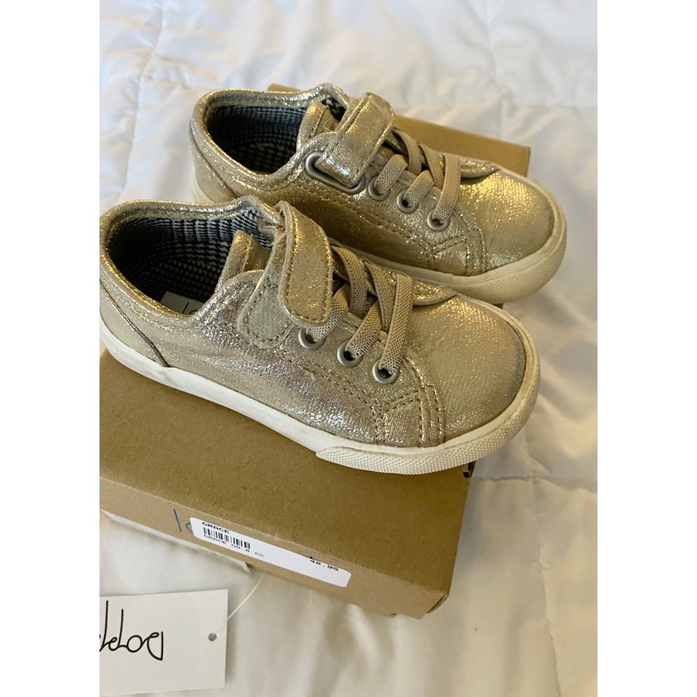 Level Toddler Gold Velcro Sneakers